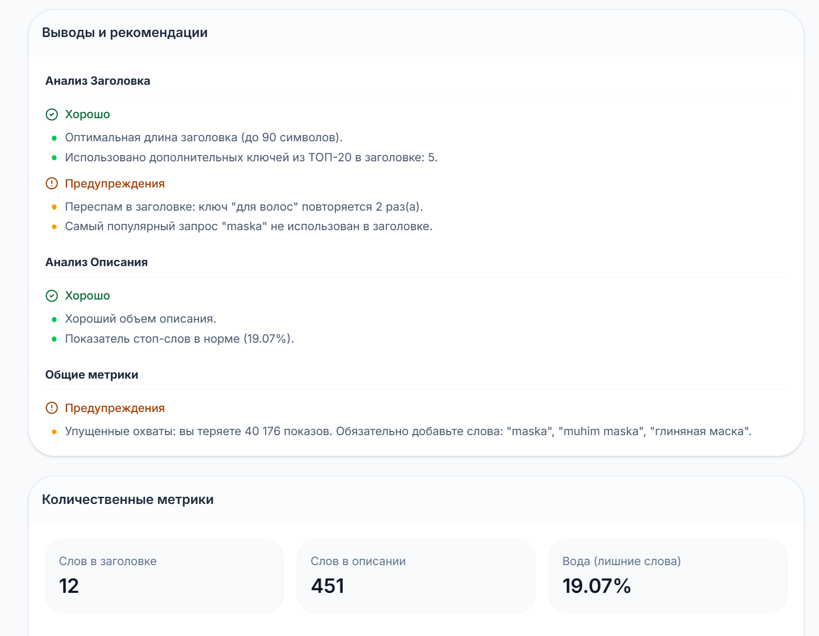 Выводы SEO-аудита